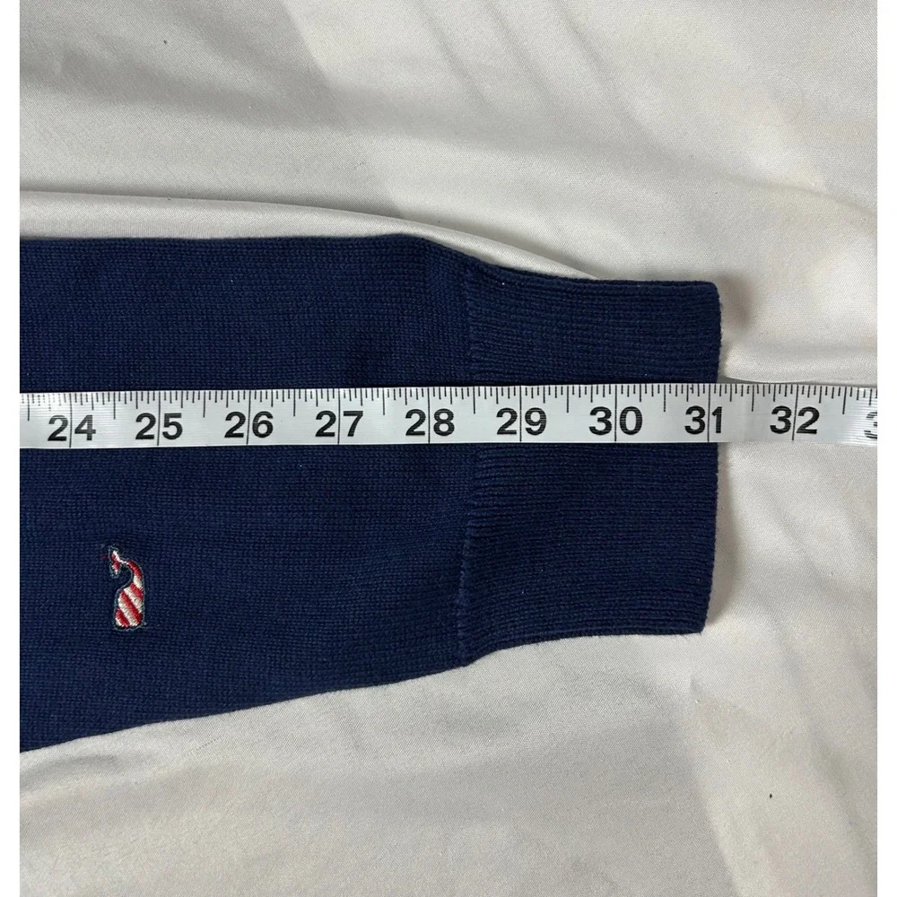 NWT Vineyard Vines Burgee Flag Whale Embroidered Crew Neck Sweater Navy Blue Med